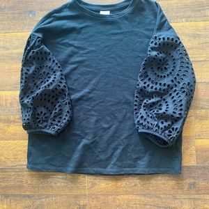 Black casual lace top